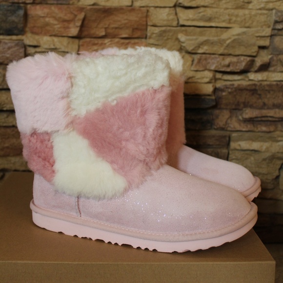 UGG Classic Short PATCHWORK FLUFF‎ Boots NEW! - Picture 1 of 8